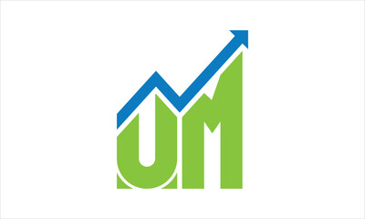 Wall Mural - UM financial logo design vector template.