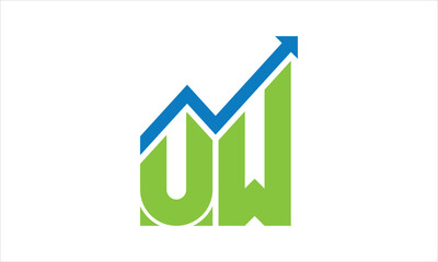 Wall Mural - UW financial logo design vector template.