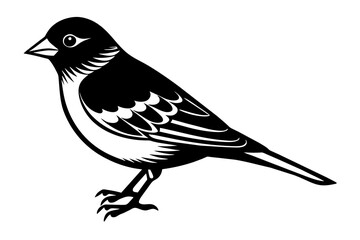 Sticker - finch silhouette vector illustration