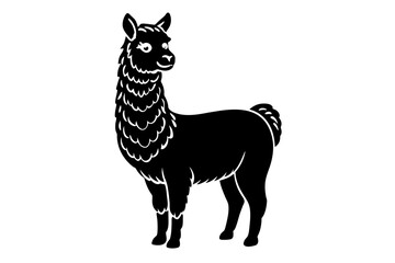 alpaca silhouette vector illustration