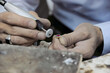 © C P - Artisan jeweler creating ring with ruby gemstone