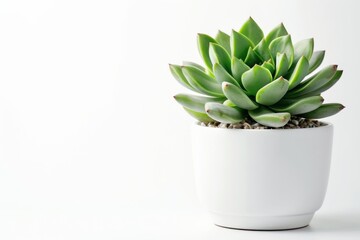 Aufkleber - A vibrant green succulent sits in a pristine white pot, representing growth and serenity in home decor