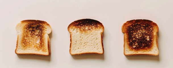 Wall Mural - A of toast in three stages from fresh