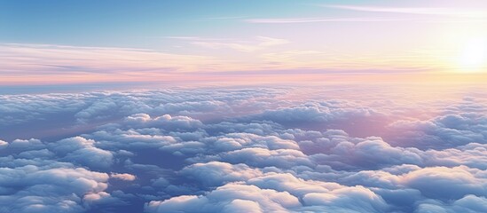 Wall Mural - the suns rays are piercing through the cumulus clouds in the sky, creating a picturesque natural lan