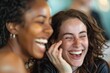 © ChaoticMind - Close-up image capturing the genuine laughter and joyful interaction between two diverse friends