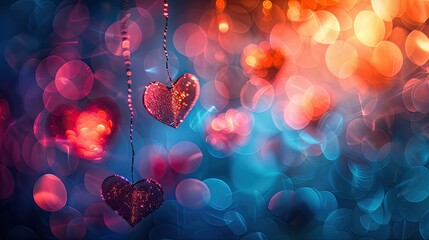 Canvas Print - Heartfelt Valentine's Day Background with Blurred Hearts