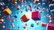 © jiejie - Abstract colorful floating cube in motion, blockchain cube