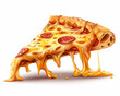 vector pizza melted cartoon vector icon illustration food with white background. AI generated
