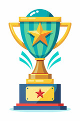 A trophy in minimalist vector style.