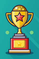 A trophy in minimalist vector style.