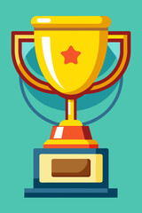 A trophy in minimalist vector style.