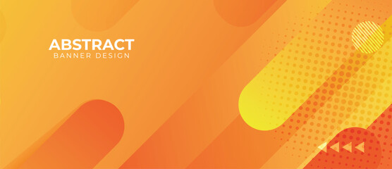 Poster - abstract orange and yellow geometric background. modern concept for graphic design, background, web 