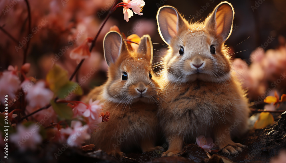 Cute rabbit wallpaper image background created with a generative ai ...