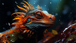 Colorful lizard chameleon wallpaper created with a genrative ai technology 