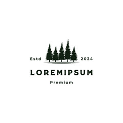 Wall Mural - Evergreen logo design retro hipster vintage
