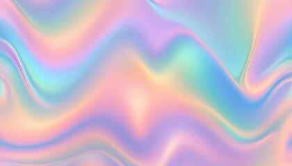 Wall Mural - fluid smooth abstract metallic holographic colored shape background