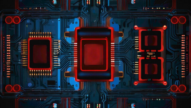 technology background in deep red and blue color  with text copy space and the burst of electricity abstract backgrounds 