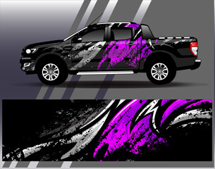 Wall Mural - Car wrap design vector.Graphic abstract stripe racing background designs for vehicle, rally, race, adventure and car racing livery