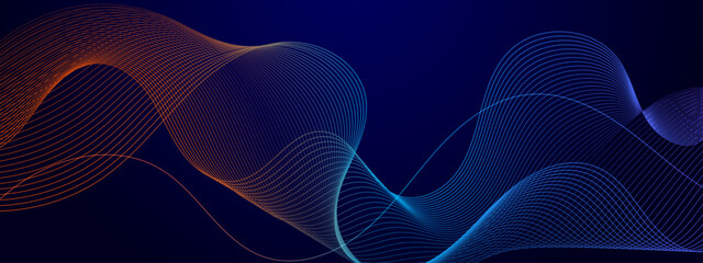 Fototapete - Purple violet green and blue vector modern line abstract technology background. Modern smooth wavy lines. Futuristic concept. Suit for banner, brochure, cover, website, corporate, flyer