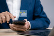 © Pakin - Customer Satisfaction Survey concept, Customer using smartphone give excellent five-star ratings for service experience rating on online application, satisfaction feedback review, good quality most.