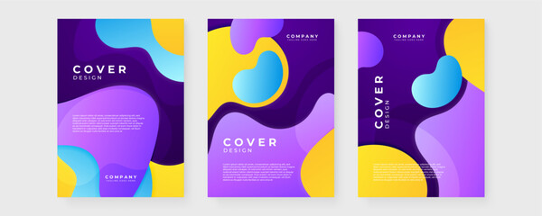 Poster - Colorful colourful vector abstract shapes minimalist cover design