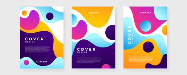 Poster - Colorful colourful vector abstract geometric shapes cover design