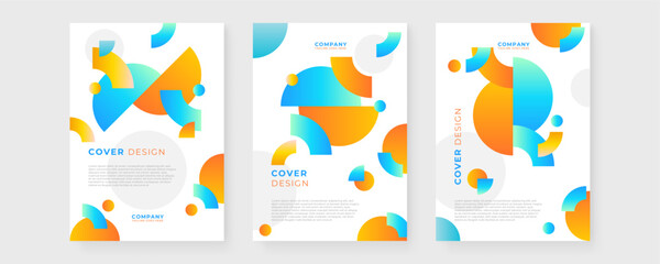 Poster - Colorful colourful vector abstract geometric shapes cover design