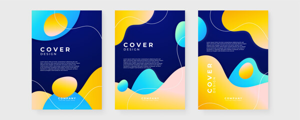 Wall Mural - Colorful colourful geometric shapes cover design template