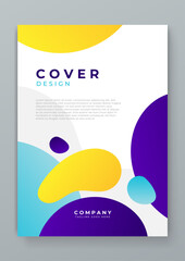 Poster - Colorful colourful vector abstract shapes minimalist cover design