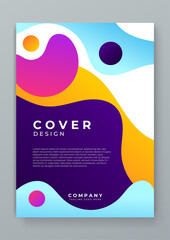 Fototapete - Colorful colourful vector abstract shapes cover design
