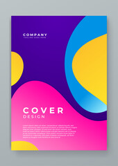 Poster - Colorful colourful vector abstract shapes minimalist cover design