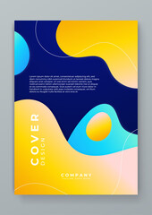 Poster - Colorful colourful vector abstract shapes minimalist cover design