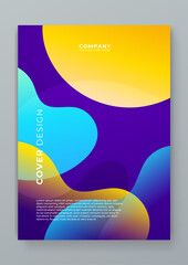 Aufkleber - Colorful colourful vector abstract shapes minimalist cover design