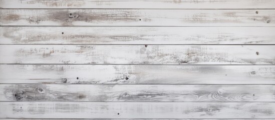 Wall Mural - Detailed view showcasing a white-painted wooden wall and a floor made of wood material