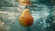 Pears submerged with bubbles.