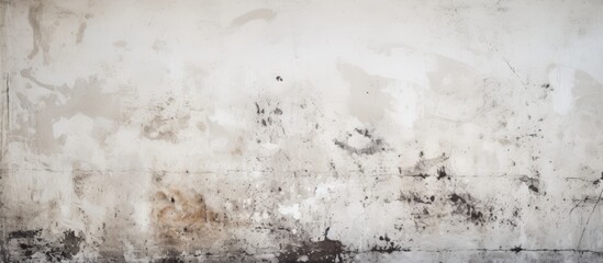 Poster - A close up of a white wall with black spots resembles a snowy landscape in winter. The contrast of colors creates a striking visual event