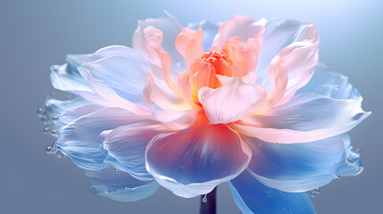 Digital technology transparent colorful flowers abstract graphics poster web page PPT background with generative