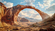Majestic Natural Arch Formation in the Desert Sands