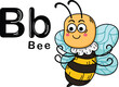 Illustration Isolated Animal Alphabet Letter B-Bee
