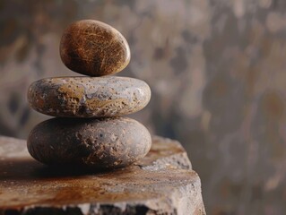 Three large rocks stacked on top of each other