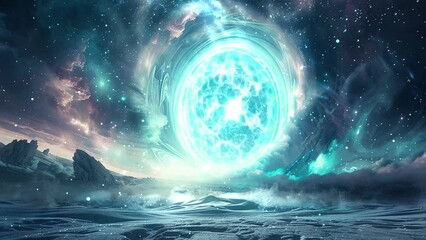 Wall Mural - space universe background illustration. cinematic shot interstellar anomaly emerges amidst. seamless