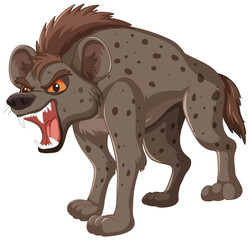 Wall Mural - Vector illustration of an angry hyena growling