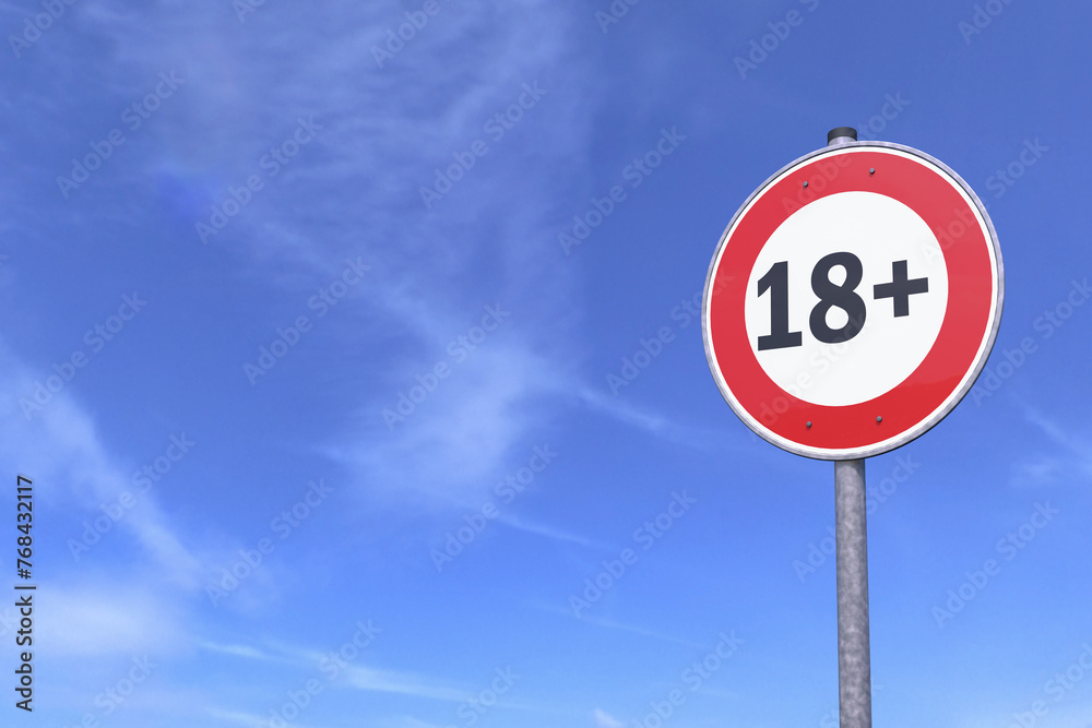 3d rendering of a traffic sign - 18 sign warning symbol - In the ...