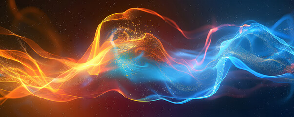Wall Mural - abstract background with glowing lights ai generative