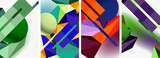 Fototapeta Panele - Minimal geometry. Circle, line and square design. Trendy techno business template for wallpaper, banner, background or landing