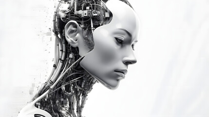 Digital technology artificial intelligence computer abstract graphic poster web page PPT background with generative