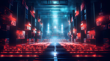 Digital technology building awards stage abstract graphic poster web page PPT background
