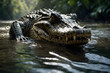 A close up of a crocodile