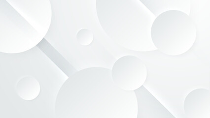 Wall Mural - White vector gradient abstract background with shapes elements