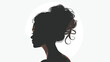 Female neck hair silhouette figure fashion illustration
